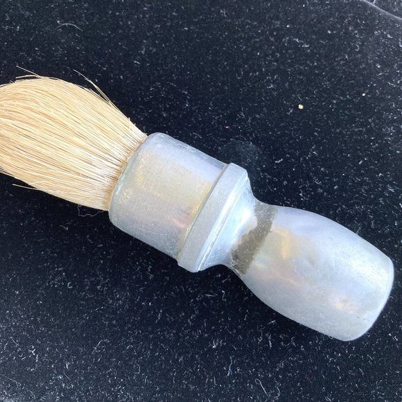 Antique Shaving Brush 1909 Natural Bristols Metal Men's Grooming Cream to Foam - Picture 2 of 4